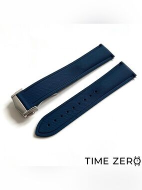 New Blue Deployant FKM Sailcloth Hybrid Watch Strap (The Regatta Collection)